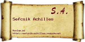 Sefcsik Achilles névjegykártya